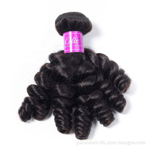 10A Brazilian Hair Romance Bouncy Curls Funmi Hair Virgin Remy Human Extension Fumi Hair with 4x4 Lace Closure